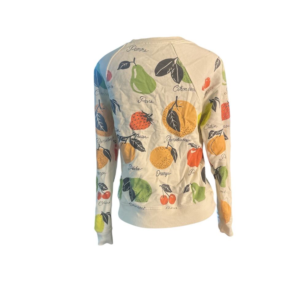 Women XS Anthropologie Back When Graphic Sweatshirt Fruit Medley Print Sweater - Picture 4 of 6